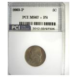 2003-P Nickel MS67+ FS LISTS $200