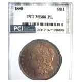 1880 Morgan MS66 PL LISTS $7500