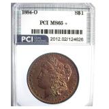 1884-O Morgan PCI MS65+ Golden Purple