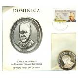 1982 .999 Fine Silver Medal Dominica Roosevelt