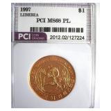 1997 Dollar PCI MS68 PL Liberia