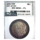 1878 7TF Morgan MS65+ PL LISTS $3250