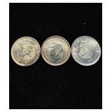 WW2 .925 Silver Ch BU Struck by US Mint 3pcs