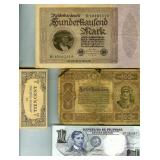 10 Vintage Bank Notes Hungary Germany Canada