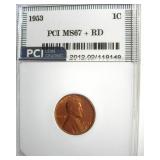 1953 Cent MS67+ RD LISTS $12500