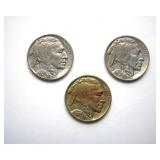 1935 1936 1937 Nickel BU 3 Pc Buffalo Lot
