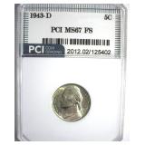 1943-D Nickel MS67 FS LISTS $125