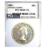 1954 S$1 PCI MS68 PL Cameo Canada