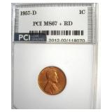 1957-D Cent MS67+ RD LISTS $6500