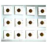 1913-1938 1C 12 Pc Lincoln Cent Lot