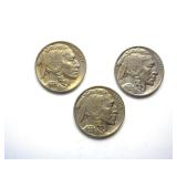 1935 1937x2 Nickel BU 3 Pc Buffalo Lot