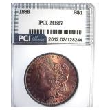 1886 Morgan MS67 LISTS $1500