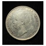 1944D 2 1/2 Guilders Curacoa Crown
