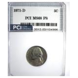 1971-D Nickel MS68 FS LISTS $450 IN 67 FS
