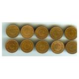 1935-1948 Centavo Mexico 10 Pc Lot