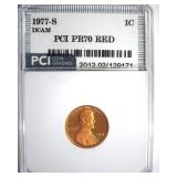 1977-S Cent PR70 DCAM RD LISTS $1800