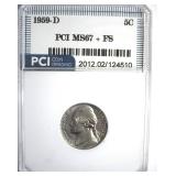 1959-D Nickel MS67+ FS LISTS $3500 IN 66+ FS