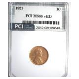 1921 Cent MS66+ RD LISTS $2250