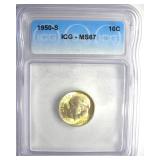 1950-S Dime ICG MS67 Golden Toning