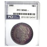 1885 Morgan PCI MS65+ Purple Toning