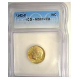 1962-D Dime ICG MS67+ FB LISTS $900
