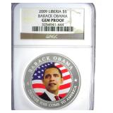 2009 $5 NGC Gem Proof Liberia Barack Obama