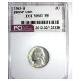 1943-S Nickel MS67 FS PL LISTS $350 IN 67 FS