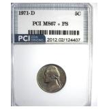 1971-D Nickel MS67+ FS LISTS $450 IN 67 FS