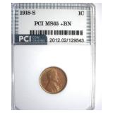 1918-S Cent MS65+ BN LISTS $1450