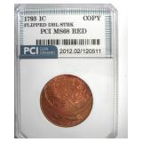 1793 Cent Copy PCI MS68 RD Flipped Dbl Strk