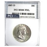 1957-D Franklin MS66 FBL LISTS $200