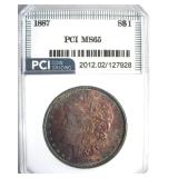 1887 Morgan PCI MS65 Incredible Color