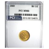 1852 Gold $2.50 MS65 LISTS $6500