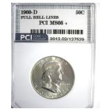 1960-D Franklin MS66+ FBL LISTS $3850