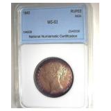 1840 Rupee NNC MS63 20 Year Old Queen Victoria