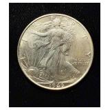 1946 Walking Liberty Ch UNC
