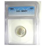 1961 Dime ICG MS67+ LISTS $350