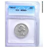 1963-D Quarter ICG MS66+ LISTS $150