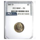 1947-D Nickel MS67+ FS LISTS $2850 IN 67 FS