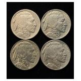 1920, 35, 36, 37 Buffalo Nickels AU/UNC Group of 4