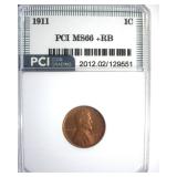 1911 Cent MS66+ RB LISTS $1250