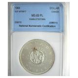 1964 Dot After T Dollar NNC MS69 PL Charlottetown