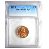 1958 Cent ICG MS67 RD LISTS $450