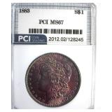 1883 Morgan MS67 LISTS $2700