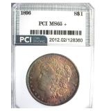 1896 Morgan PCI MS65+ Iridescent Toning