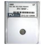 1852 Silver Penny PCI MS67+ Great Britain