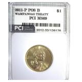 2011-P Pos B Sacagawea $ MS69 LISTS $250 IN 68