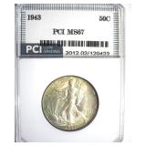 1943 Walking Liberty MS67 LISTS $650