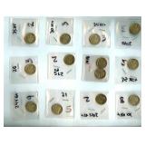1918-1935 5C 12 Pc Buffalo Nickel Lot