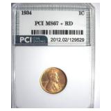 1934 Cent MS67+ RD LISTS $650